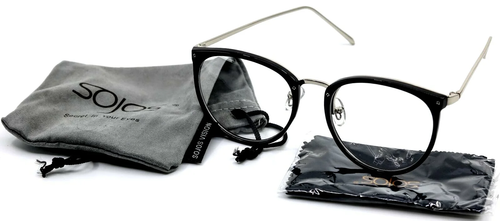 Sojos BS5969 Black Women Round Full Rim Eyeglasses 52-18-135