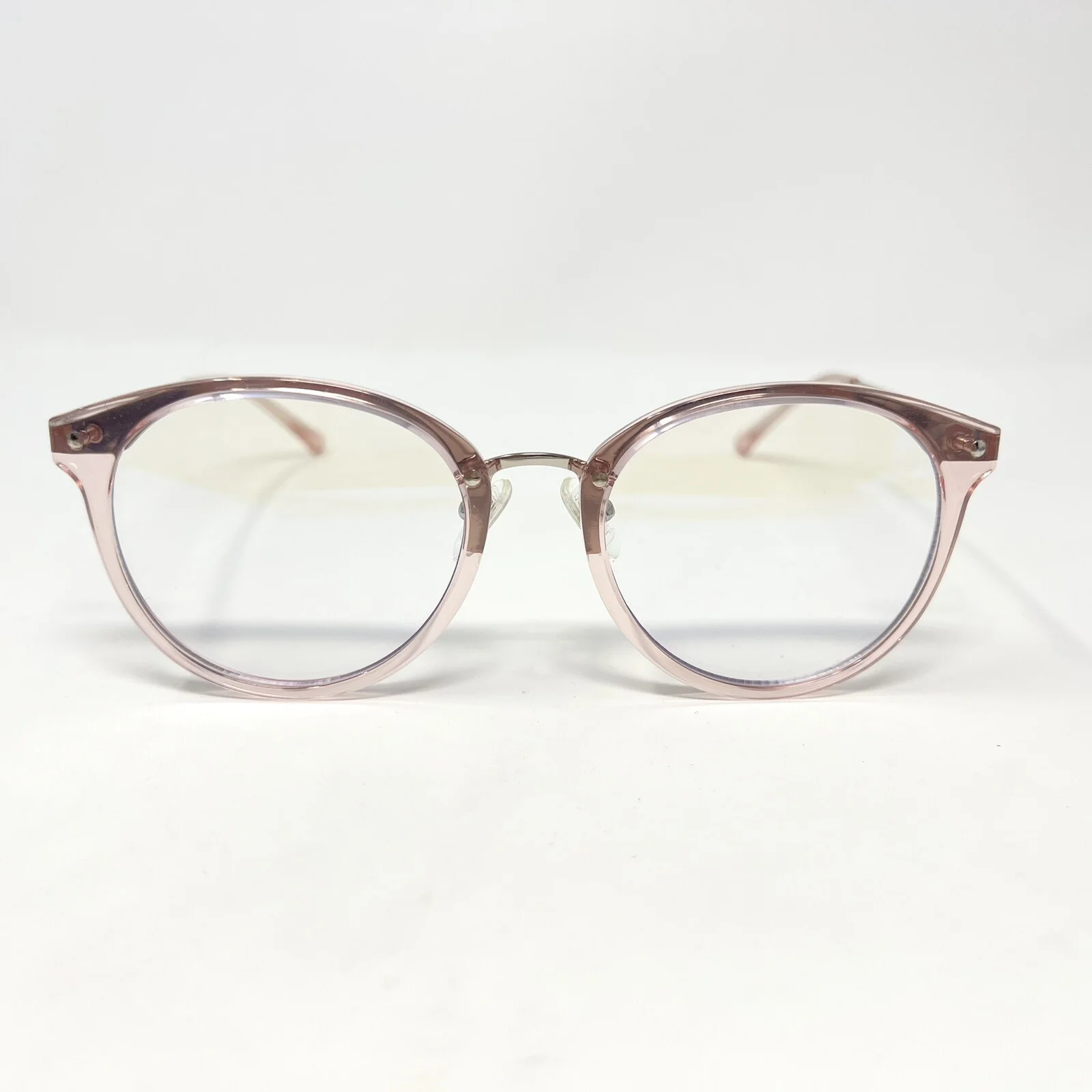 SOJOS SJ9001 C4 9210 Round Blue Light Blocking Eyeglasses Pink Silver