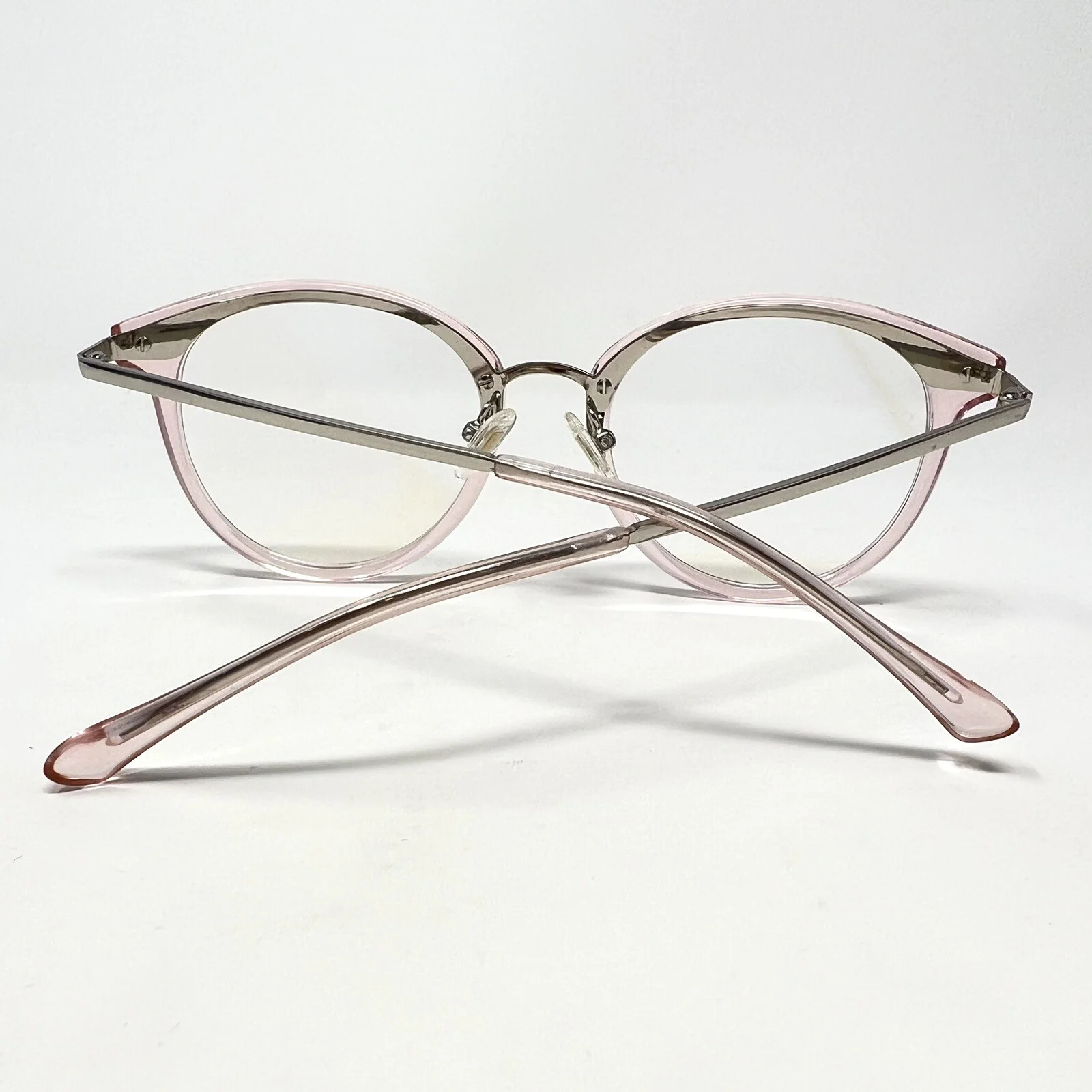 SOJOS SJ9001 C4 9210 Round Blue Light Blocking Eyeglasses Pink Silver 2
